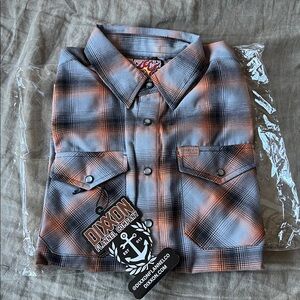 DIXXON Limited Edition flannel Shirt - grey and orange